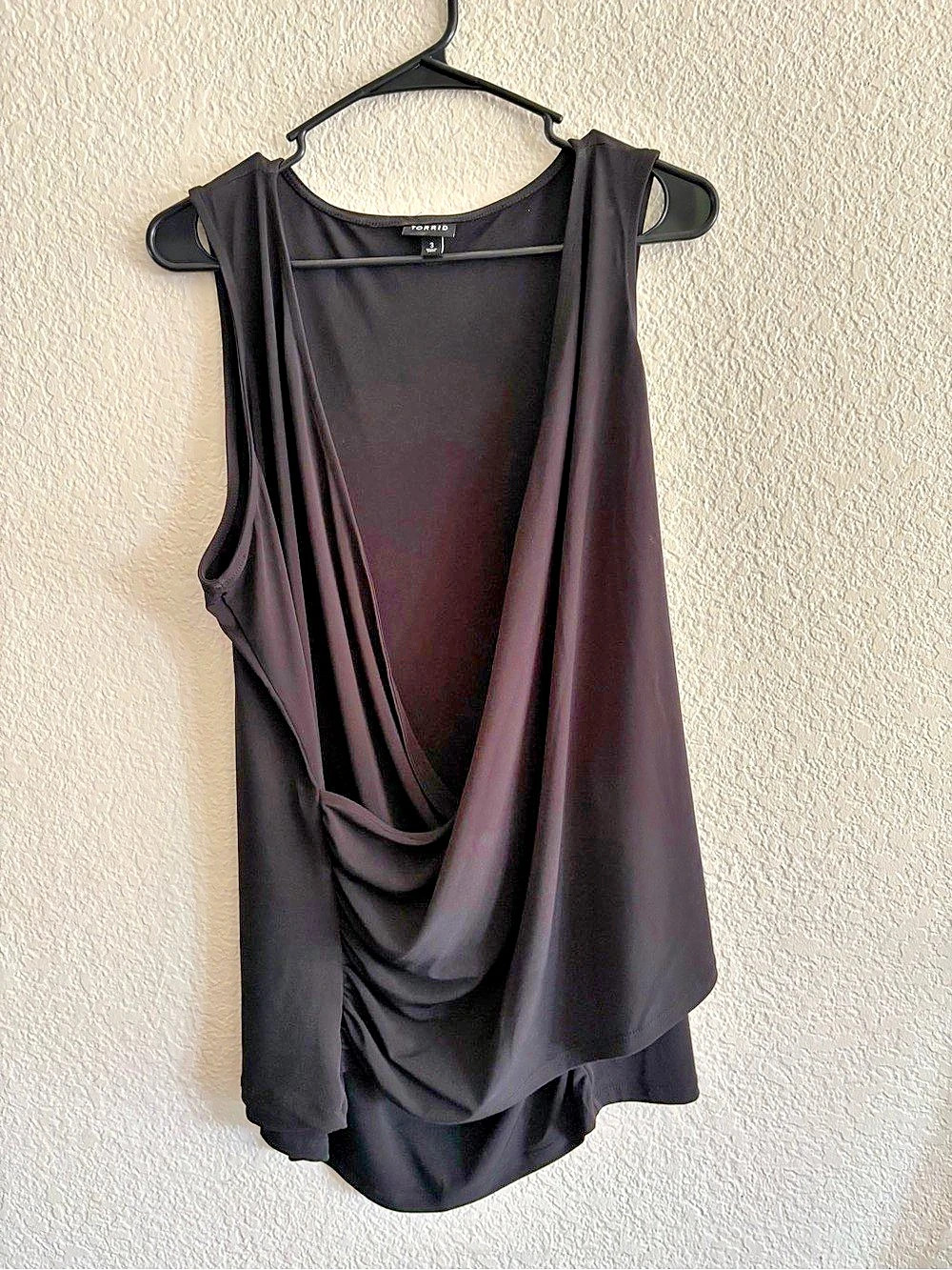 TORRID Draped Top in Black Size 3 Like New